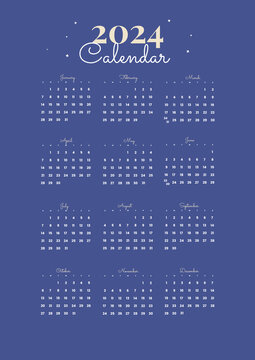 clean calendar template 2024 happy night