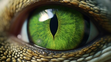 reptile eye with narrow pupil - obrazy, fototapety, plakaty