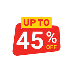 45 Percent off, illustration template design.