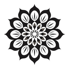Flower Plants Vector Illustration Black White
