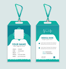 Doctor ID card template. and Medical identity badge or Healthcare Staff ID Card template