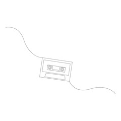 Obraz premium Audio Cassette Tape Line Art Illustration , Isolated Vector