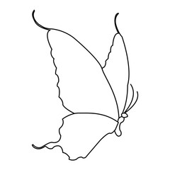 butterflies outlines.linw art illustration converted to vector