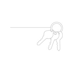 Key Line Icon - Editable Stroke