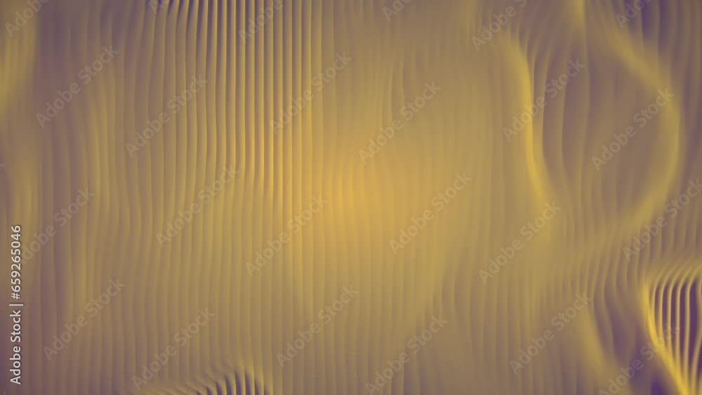 Aufkleber 3d rendering digital animation of wavy surface in yellow-purple color 4k