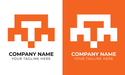 Obraz premium Creative modern minimal abstract monogram initial letter t logo design template