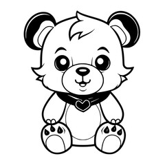 Bear Line Art Animal Illustration Vector Coloring Page