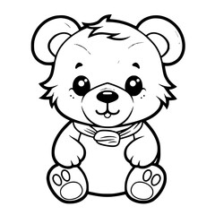 Bear Line Art Animal Illustration Vector Coloring Page