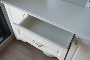top view of a opened empty drawer 