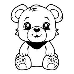 Bear Line Art Animal Illustration Vector Coloring Page
