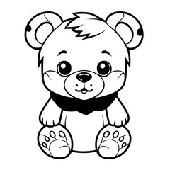 Bear Line Art Animal Illustration Vector Coloring Page