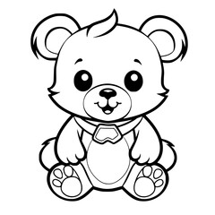 Bear Line Art Animal Illustration Vector Coloring Page