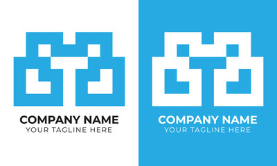 Obraz premium Creative corporate modern minimal monogram abstract business logo design template