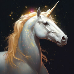Obraz na płótnie Canvas Majestic Unicorn in a Mystical Forest