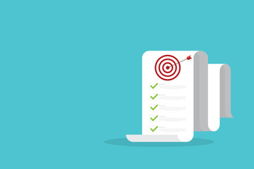 Successful completion of business tasks. Checklist with a business tasks completed.