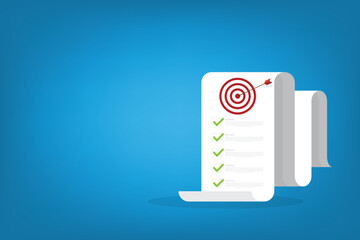 Successful completion of business tasks. Checklist with a business tasks completed.