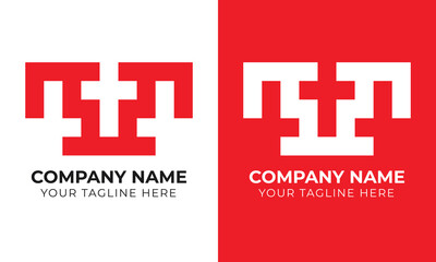 Creative modern minimal monogram abstract business logo design template