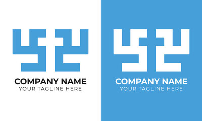 Creative modern minimal monogram abstract business logo design template