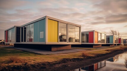 Modular houses with a single floor