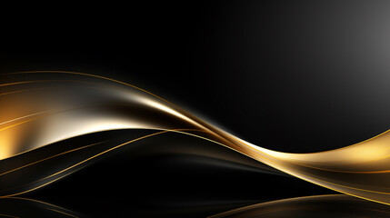 abstract gold wave and black background with luxury golden elements. 3D abstract wave wallpaper. dimensional dark golden and black wave background.