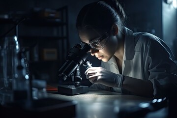 Fototapeta na wymiar Scientist working in a laboratory with samples