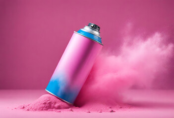 Pink Spray Can,
 Pink Aerosol Container,
Pastel Paint Spray Bottle,
 Touch Spray Paint - obrazy, fototapety, plakaty