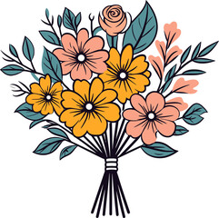 Cute colorful flowers bouqeut 