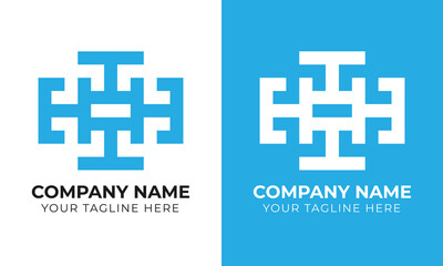 Creative modern minimal monogram abstract business logo design template