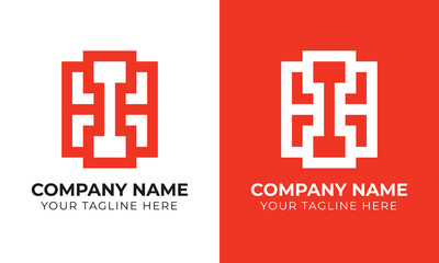 Creative modern minimal monogram abstract business logo design template