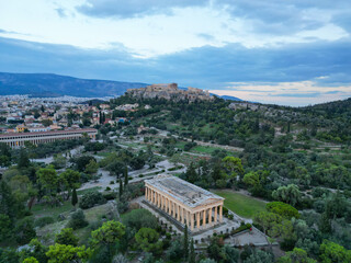 Fototapeta na wymiar Aerial view of Acropolis, Athens, Greece