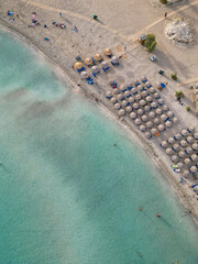Aerial view of Elafonisi Beach in Crete, Greece