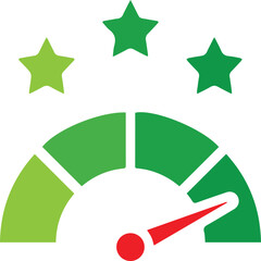 Green Ranking star icon isolated. vactor