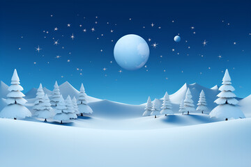 Fototapeta na wymiar winter landscape with christmas tree