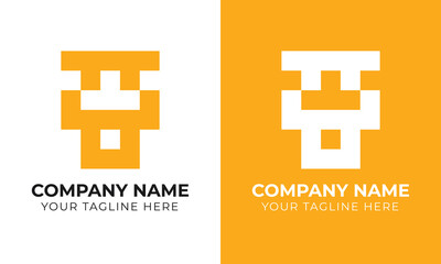 Creative modern minimal monogram abstract business logo design template