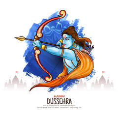 Happy Dussehra festival decorative greeting background design