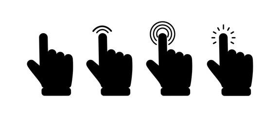 Vector hand cursors icons click set