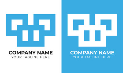 Corporate modern minimal monogram abstract business logo design template