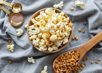 Tasty salted homemade popcorn