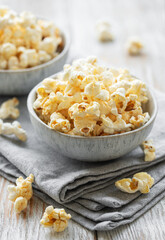 Tasty salted homemade popcorn
