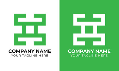 Corporate modern minimal monogram abstract business logo design template