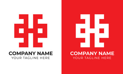 Creative modern minimal abstract monogram initial letter h logo design template