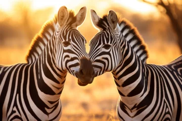 Fotobehang a pair of zebras kissing © Yoshimura