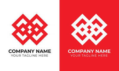 Professional modern minimal monogram abstract business logo design template