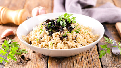 Creamy mushroom risotto- Italian food