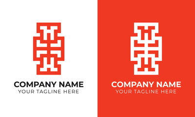 Professional modern minimal monogram abstract business logo design template