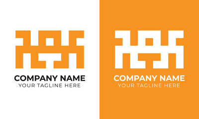 Professional modern minimal monogram abstract business logo design template