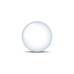 Simple and clean beautiful vector sphere with white surface on white background and smooth shadow — ball, globe, button, bubble, pearl