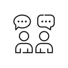 Users communication icon. Pixel perfect, editable stroke