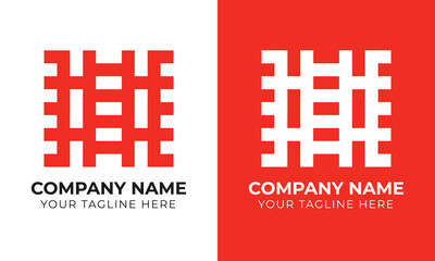 Modern minimal monogram abstract business logo design template