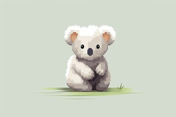 Pixel koala. Pixel art concept. Cartoon style.